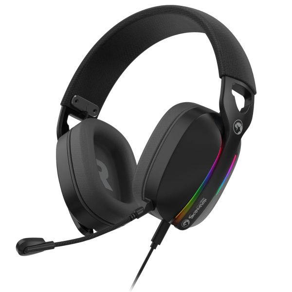 MARVO Pulz 70S vezetékes fejhallgató - fekete - RGB világítás (HG9086 BK)